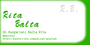 rita balta business card